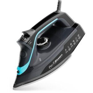 PurSteam SteamBurst+ 1750W Steam Iron, Ceramic Soleplate, Self-Clean, All Fabric